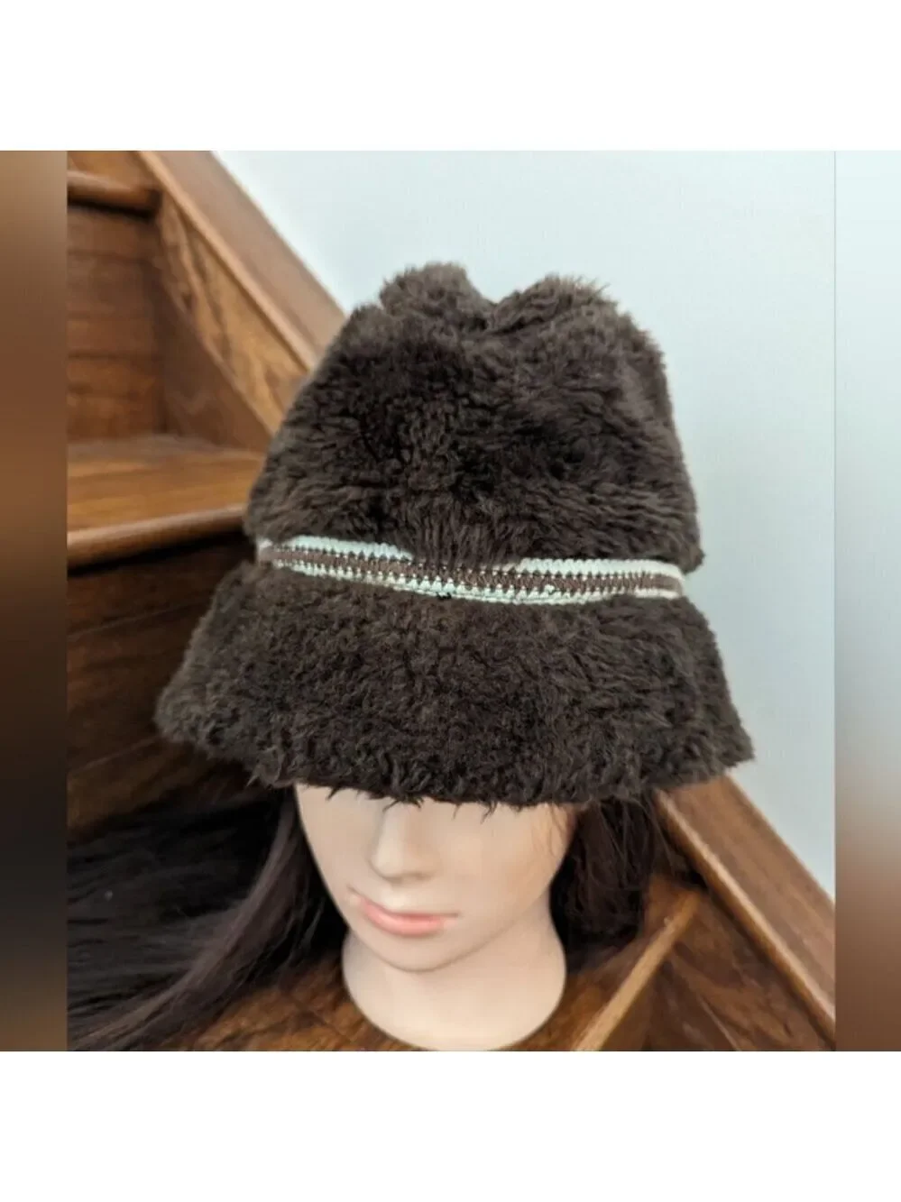 Vintage 1960s Men's Brown Faux Fur Russian Style Diplomat Hat